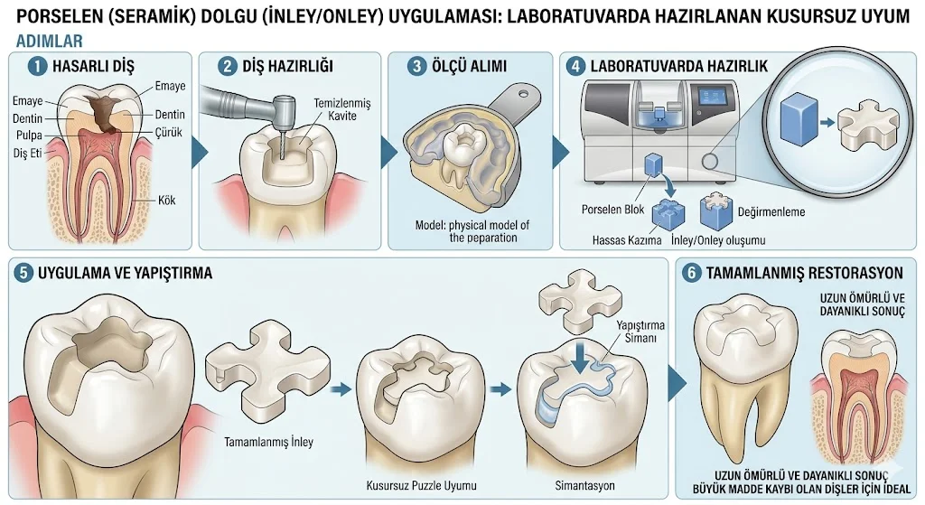 Kompozit Dolgu mu, Porselen Dolgu mu? Hangisi Daha Dayanıklı? 1 Porselen (Seramik) Dolgu Nedir ve Nasıl Yapılır?