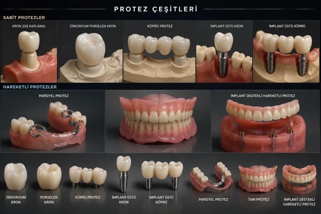 protetik dis tedavisi protezler